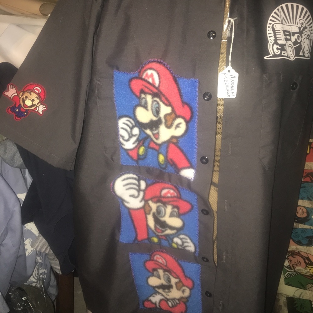 Upcycled mechanic shirt